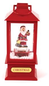 "PLASTIC SNOWY MUSIC SANTA LANTERN", 2 MINI LED ΛΑΜΠΑΚ. WW, ΜΠΑΤ. (3ΑA),IP20, 10Χ10Χ20CM