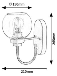 Rabalux 75005 - Φωτιστικό τοίχου TIRINA 1xE27/15W/230V IP44