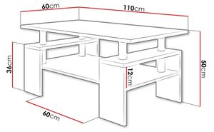 Τραπεζάκι σαλονιού CUBE 50x110 cm λευκό