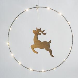 "HANGING CIRCLE REINDEER" 20 MINI LED WW Λ/ΚΙΑ ΜΠ/ΡΙΕΣ (3AA) IP20 Φ30CM (15Χ13CM), 30CM ΔΙΑΦ. ΚΑΛΩ