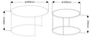 ΣΕΤ 2x Τραπεζάκια σαλονιού TOKYO διάμετρος 42/60 cm μαύρο