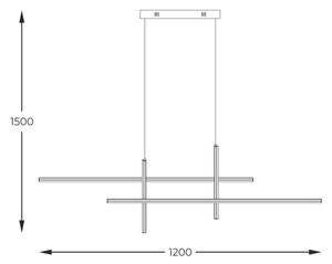 Zuma Line 22008P-BK/GD - Κρεμαστό φωτιστικό οροφής LED EDGE LED/42W/230V 3000/4000/6000K