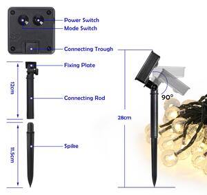 Brilagi - LED Ηλιακά διακοσμητικά λαμπάκια BUBBLE 50xLED/8 λειτουργίες 7m IP65 θερμό λευκό