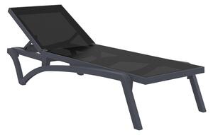 PACIFIC ΞΑΠΛΩΣΤΡΑ DARK GREY/BLACK ΠΟΛ/ΝΙΟΥ - (193X68X35εκ.), Χρώμα: DARK GREY/BLACK - SIESTA