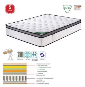 ΣΤΡΩΜΑ Mini Pocket Spring Memory Foam & Latex, Μονής Όψης Roll Pack (5) 160x200x32cm