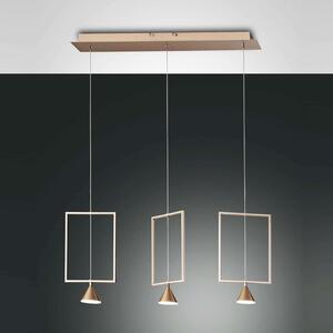 Φωτιστικό Οροφής Ράγα Led 3Φ Sirio Rectangular 3390-49-225 Gold Fabas Luce