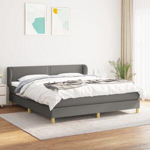 VidaXL Κρεβάτι Boxspring με Στρώμα Σκούρο Γκρι 160x200 εκ Υφασμάτινο