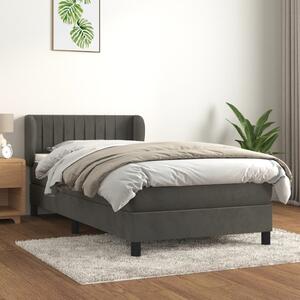 VidaXL Κρεβάτι Boxspring με Στρώμα Σκούρο Γκρι 80x200 εκ. Βελούδινο