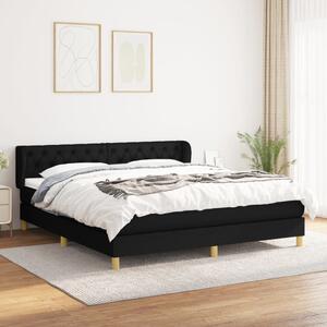 VidaXL Κρεβάτι Boxspring με Στρώμα Μαύρο 160x200 εκ. Υφασμάτινο