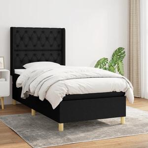 VidaXL Κρεβάτι Boxspring με Στρώμα Μαύρο 80 x 200 εκ. Υφασμάτινο