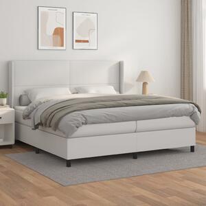 VidaXL Κρεβάτι Boxspring με Στρώμα Λευκό 200x200 εκ. Συνθετικό Δέρμα