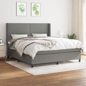 VidaXL Κρεβάτι Boxspring με Στρώμα Σκούρο Γκρι 180x200 εκ Υφασμάτιν