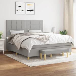 VidaXL Κρεβάτι Boxspring με Στρώμα Ανοιχτό Γκρι 180x200 εκ. Υφασμάτινο