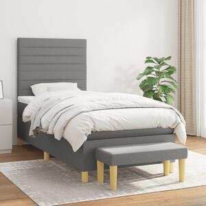 VidaXL Κρεβάτι Boxspring με Στρώμα Σκούρο Γκρι 80x200 εκ. Υφασμάτινο