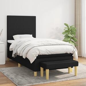 VidaXL Κρεβάτι Boxspring με Στρώμα Μαύρο 100 x 200 εκ. Υφασμάτινο