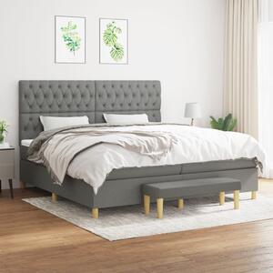 VidaXL Κρεβάτι Boxspring με Στρώμα Σκούρο Γκρι 200x200 εκ. Υφασμάτινο