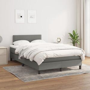 VidaXL Κρεβάτι Boxspring με Στρώμα Σκούρο Γκρι 120x200 εκ. Υφασμάτινο