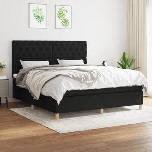 VidaXL Κρεβάτι Boxspring με Στρώμα Μαύρο 160x200 εκ. Υφασμάτινο