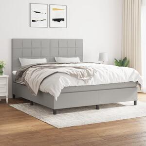 VidaXL Κρεβάτι Boxspring με Στρώμα Ανοιχτό Γκρι 180x200 εκ. Υφασμάτινο