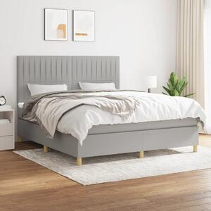 VidaXL Κρεβάτι Boxspring με Στρώμα Ανοιχτό Γκρι 180x200 εκ. Υφασμάτινο