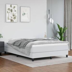 VidaXL Κρεβάτι Boxspring με Στρώμα Λευκό 140x200εκ.από Συνθετικό Δέρμα