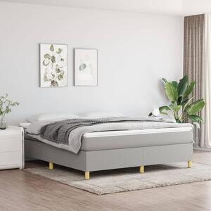 VidaXL Κρεβάτι Boxspring με Στρώμα Ανοιχτό Γκρι 180x200 εκ. Υφασμάτινο