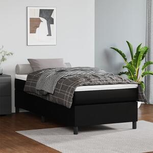 VidaXL Κρεβάτι Boxspring με Στρώμα Μαύρο 90x190εκ. από Συνθετικό Δέρμα