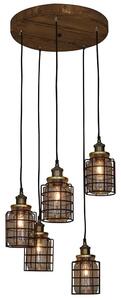 Φωτιστικό Οροφής Κρεμαστό HL-2248JG-5PC 77-3068 Okda Bronze Homelighting