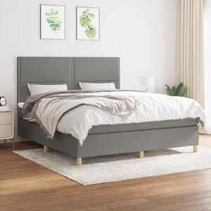 VidaXL Κρεβάτι Boxspring με Στρώμα Σκούρο Γκρι 160x200 εκ Υφασμάτινο