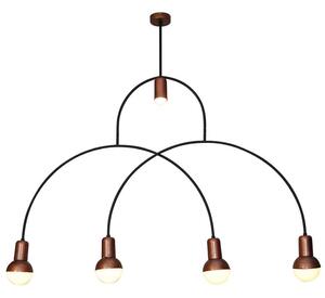 Φωτιστικό Οροφής Κρεμαστό Led HL-3523-5 77-3792 Christopher Old Copper & Black Homelighting