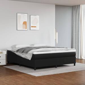 VidaXL Κρεβάτι Boxspring με Στρώμα Μαύρο 180x200εκ.από Συνθετικό Δέρμα