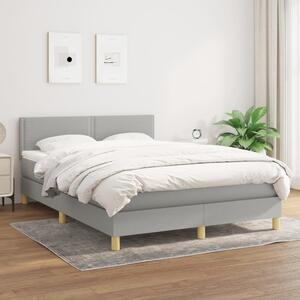 VidaXL Κρεβάτι Boxspring με Στρώμα Ανοιχτό Γκρι 140x200 εκ. Υφασμάτινο