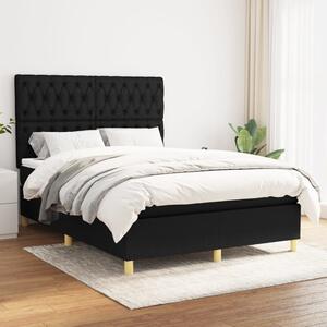 VidaXL Κρεβάτι Boxspring με Στρώμα Μαύρο 140x200 εκ. Υφασμάτινο