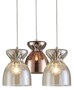 Φωτιστικό Οροφής 77-3718 SE4314-03 Domenico Congac-Copper Glass - Chrome Homelighting