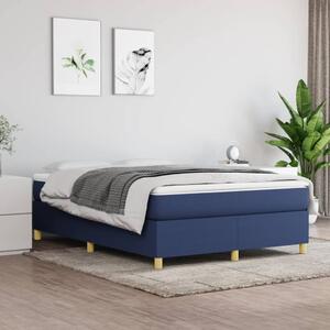 VidaXL Πλαίσιο Κρεβατιού Boxspring Μπλε 140 x 190 εκ. Υφασμάτινο