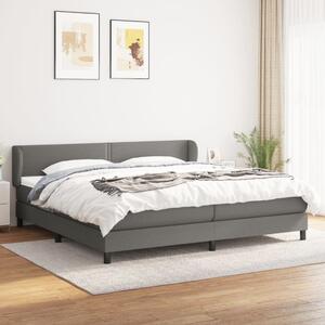 VidaXL Κρεβάτι Boxspring με Στρώμα Σκούρο Γκρι 200x200 εκ. Υφασμάτινο