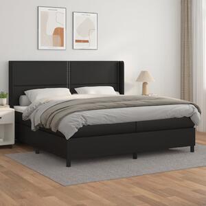 VidaXL Κρεβάτι Boxspring με Στρώμα Μαύρο 200x200 εκ. Συνθετικό Δέρμα