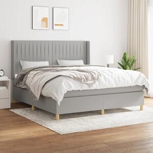 VidaXL Κρεβάτι Boxspring με Στρώμα Ανοιχτό Γκρι 180x200 εκ. Υφασμάτινο