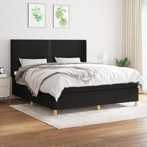 VidaXL Κρεβάτι Boxspring με Στρώμα Μαύρο 160x200 εκ. Υφασμάτινο