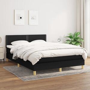 VidaXL Κρεβάτι Boxspring με Στρώμα Μαύρο 140x190 εκ. Υφασμάτινο