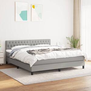 VidaXL Κρεβάτι Boxspring με Στρώμα Ανοιχτό Γκρι 180x200 εκ. Υφασμάτινο