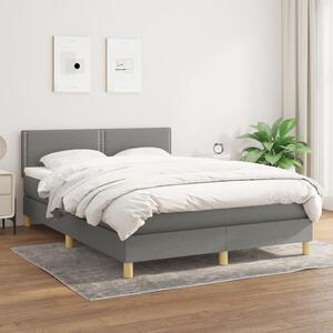 VidaXL Κρεβάτι Boxspring με Στρώμα Σκούρο Γκρι 140x200 εκ Υφασμάτινο