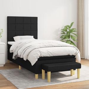 VidaXL Κρεβάτι Boxspring με Στρώμα Μαύρο 100 x 200 εκ. Υφασμάτινο