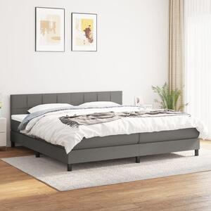 VidaXL Κρεβάτι Boxspring με Στρώμα Σκούρο Γκρι 180x200 εκ Υφασμάτιν