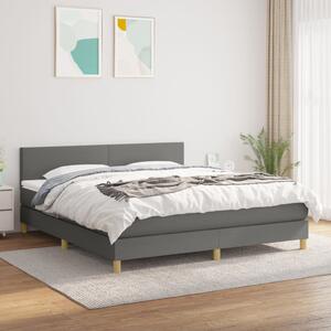 VidaXL Κρεβάτι Boxspring με Στρώμα Σκούρο Γκρι 180x200 εκ Υφασμάτιν