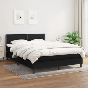 VidaXL Κρεβάτι Boxspring με Στρώμα Μαύρο 140x190 εκ. Υφασμάτινο