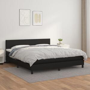 VidaXL Κρεβάτι Boxspring με Στρώμα Μαύρο 160x200εκ.από Συνθετικό Δέρμα