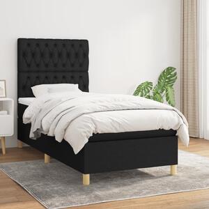 VidaXL Κρεβάτι Boxspring με Στρώμα Μαύρο 100 x 200 εκ. Υφασμάτινο