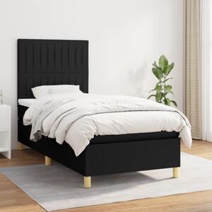 VidaXL Κρεβάτι Boxspring με Στρώμα Μαύρο 90x190 εκ.Υφασμάτινο