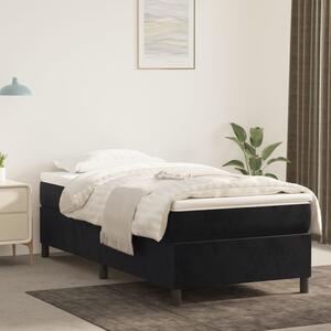 VidaXL Κρεβάτι Boxspring με Στρώμα Μαύρο 90x200 εκ. Βελούδινο